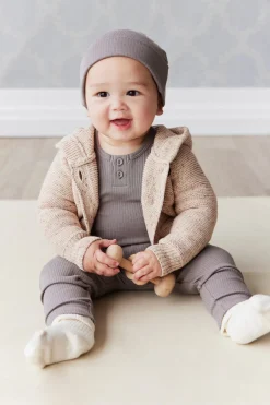 Organic Cotton Modal Marley Beanie - Cobblestone