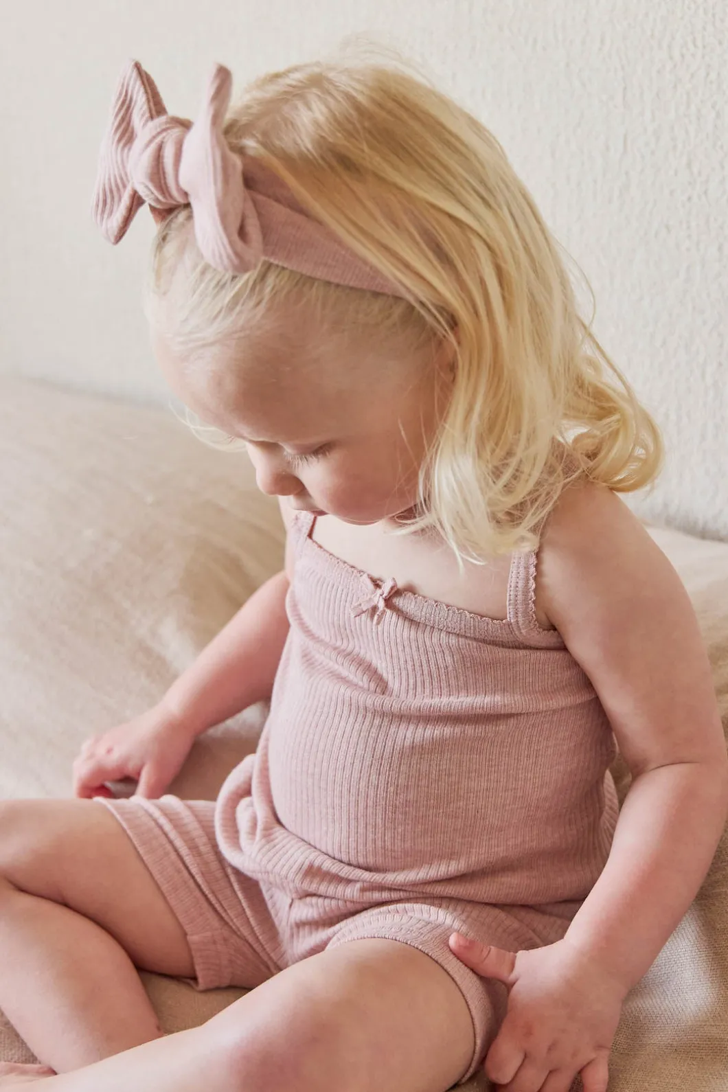 Organic Cotton Modal Singlet - Peony Marle