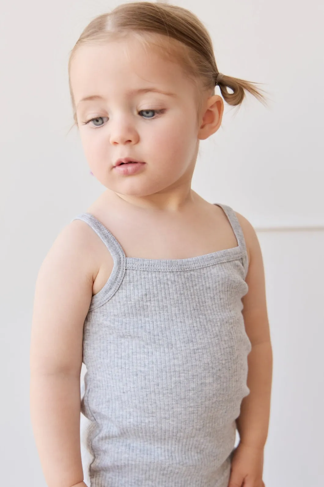 Organic Cotton Modal Singlet - Light Grey Marle