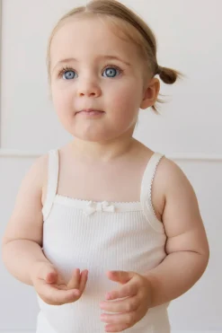 Organic Cotton Modal Singlet - Milk