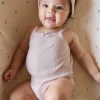 Organic Cotton Modal Singlet Bodysuit - Violet Tint