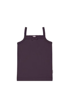 Organic Cotton Modal Singlet - Blackberry