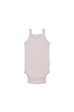 Organic Cotton Modal Singlet Bodysuit - Violet Tint
