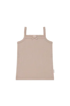 Organic Cotton Modal Singlet - Dusky Rose