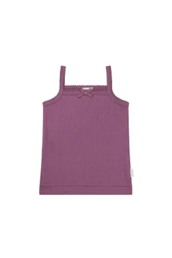 Organic Cotton Modal Singlet - Grape