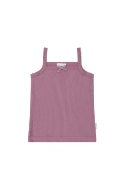 Organic Cotton Modal Singlet - Berry Jam