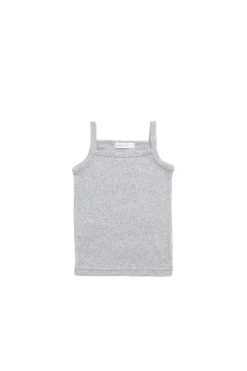 Organic Cotton Modal Singlet - Light Grey Marle