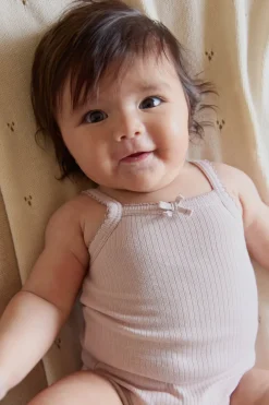 Organic Cotton Modal Singlet Bodysuit - Violet Tint