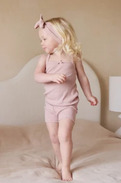 Organic Cotton Modal Singlet - Peony Marle