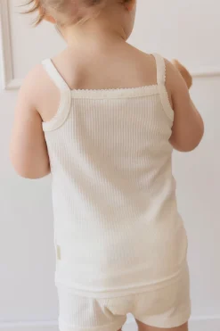 Organic Cotton Modal Singlet - Milk