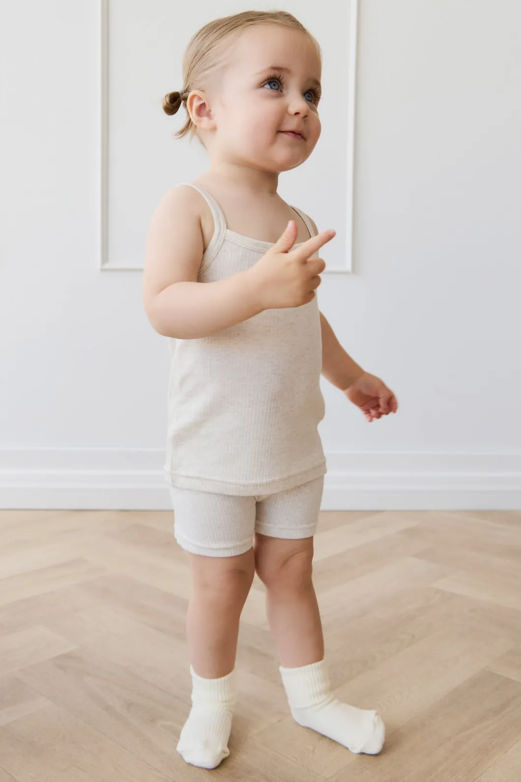 Organic Cotton Modal Singlet - Oatmeal Marle