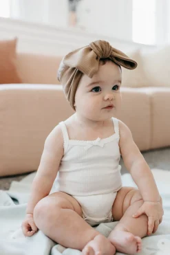 Organic Cotton Modal Singlet Bodysuit  - Milk