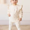Organic Cotton Morgan Track Pant - Playful Kittens Whisper White Large