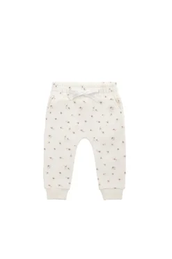 Organic Cotton Morgan Track Pant - Simple Flowers Egret
