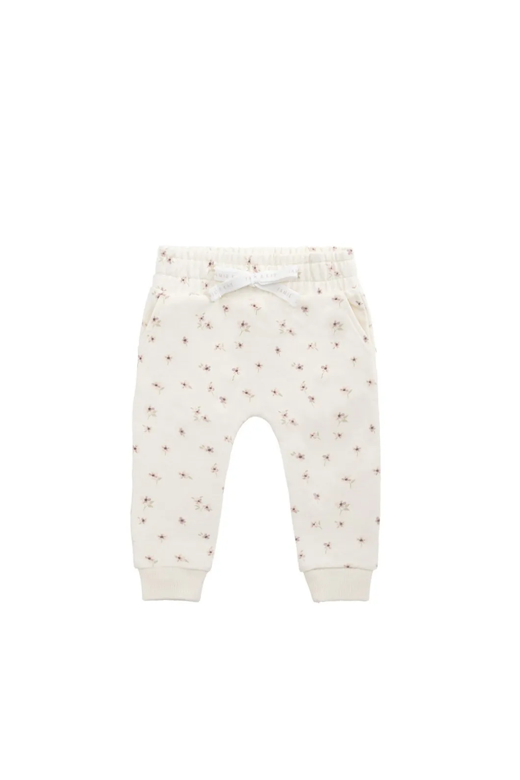 Organic Cotton Morgan Track Pant - Simple Flowers Egret