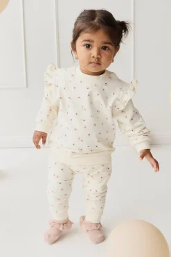 Organic Cotton Morgan Track Pant - Simple Flowers Egret