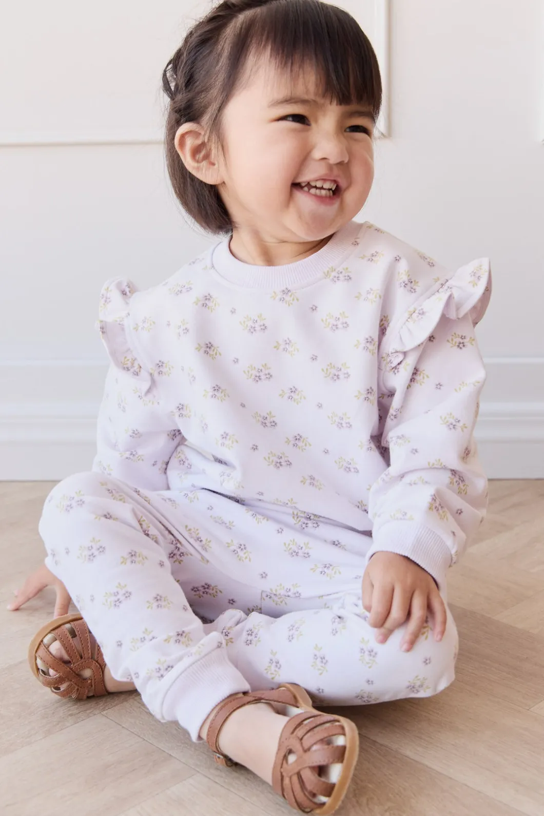 Organic Cotton Morgan Track Pant - Rose Floral Pink