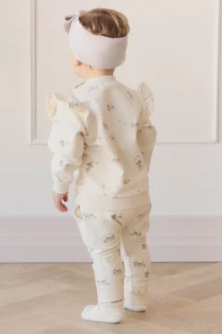 Organic Cotton Morgan Track Pant - Playful Kittens Whisper White Large