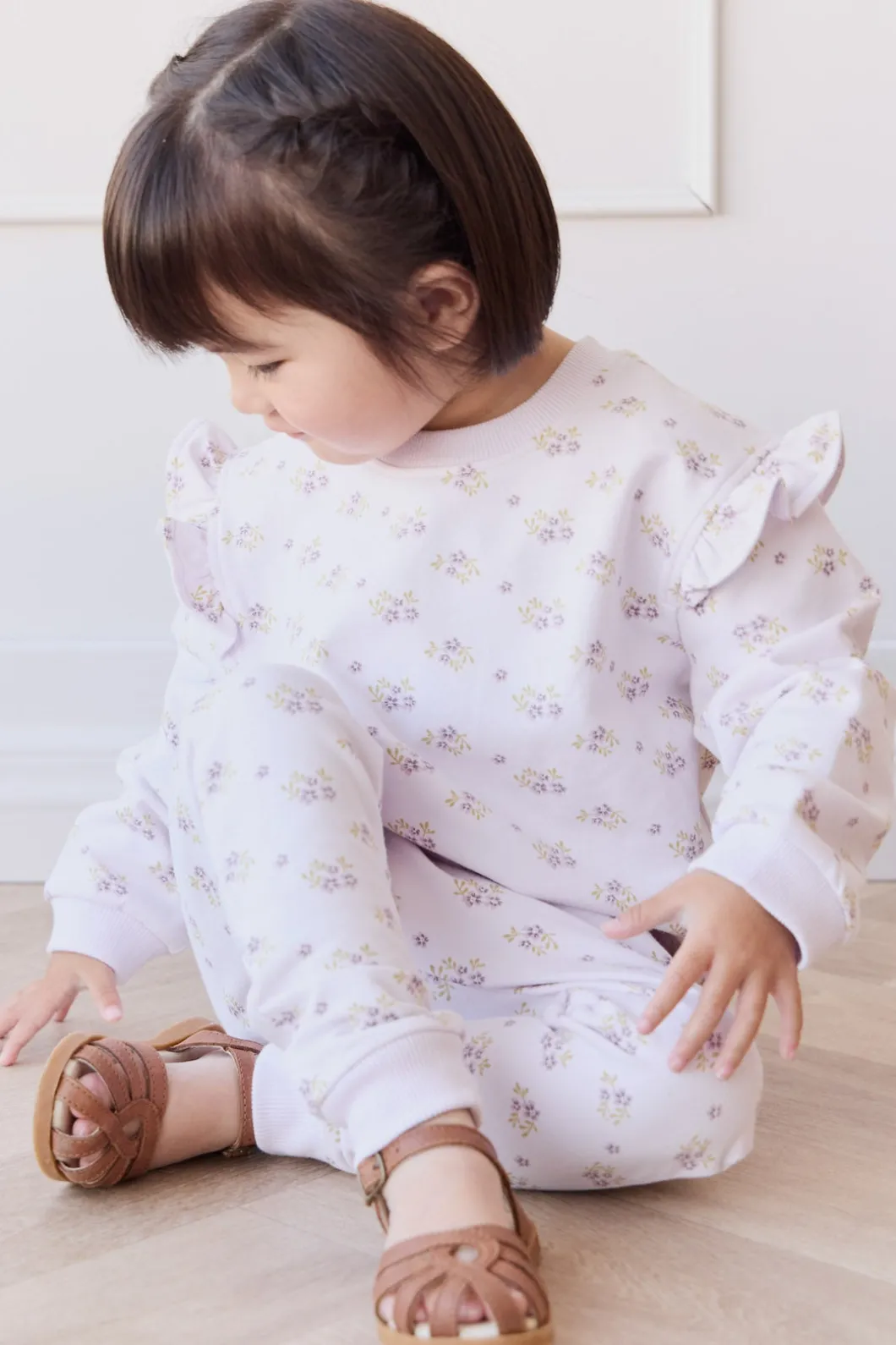 Organic Cotton Morgan Track Pant - Rose Floral Pink