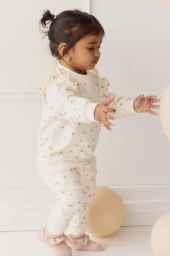 Organic Cotton Morgan Track Pant - Simple Flowers Egret