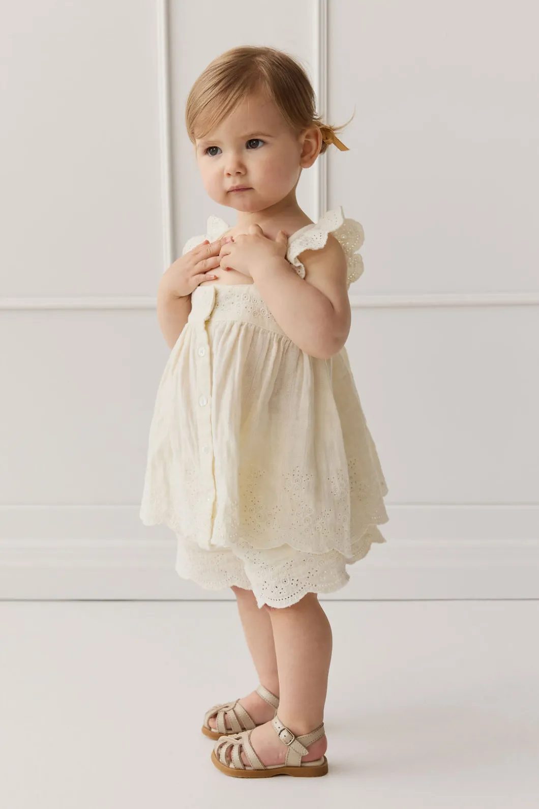 Organic Cotton Muslin Anja Top - Parchment