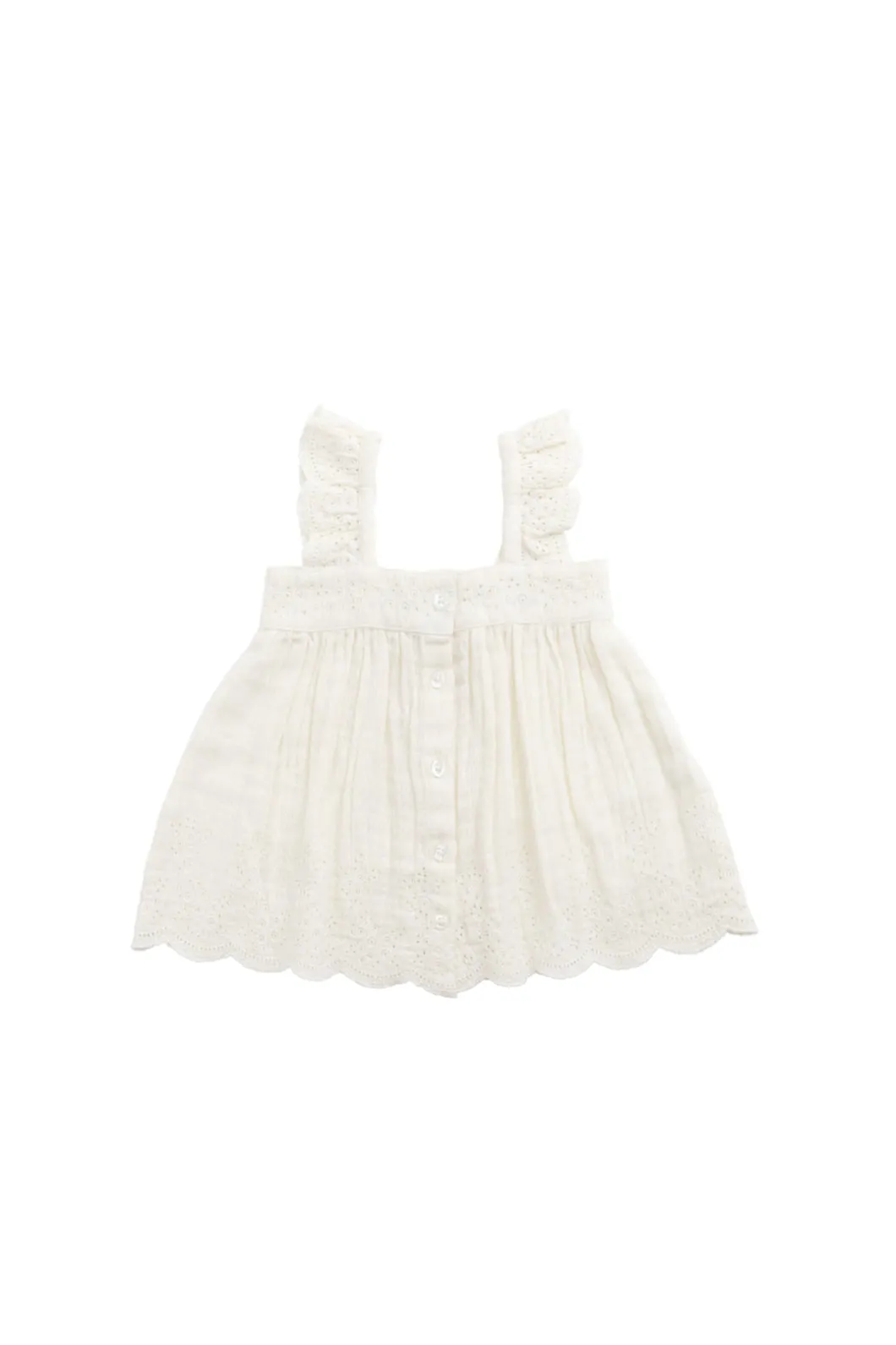 Organic Cotton Muslin Anja Top - Parchment