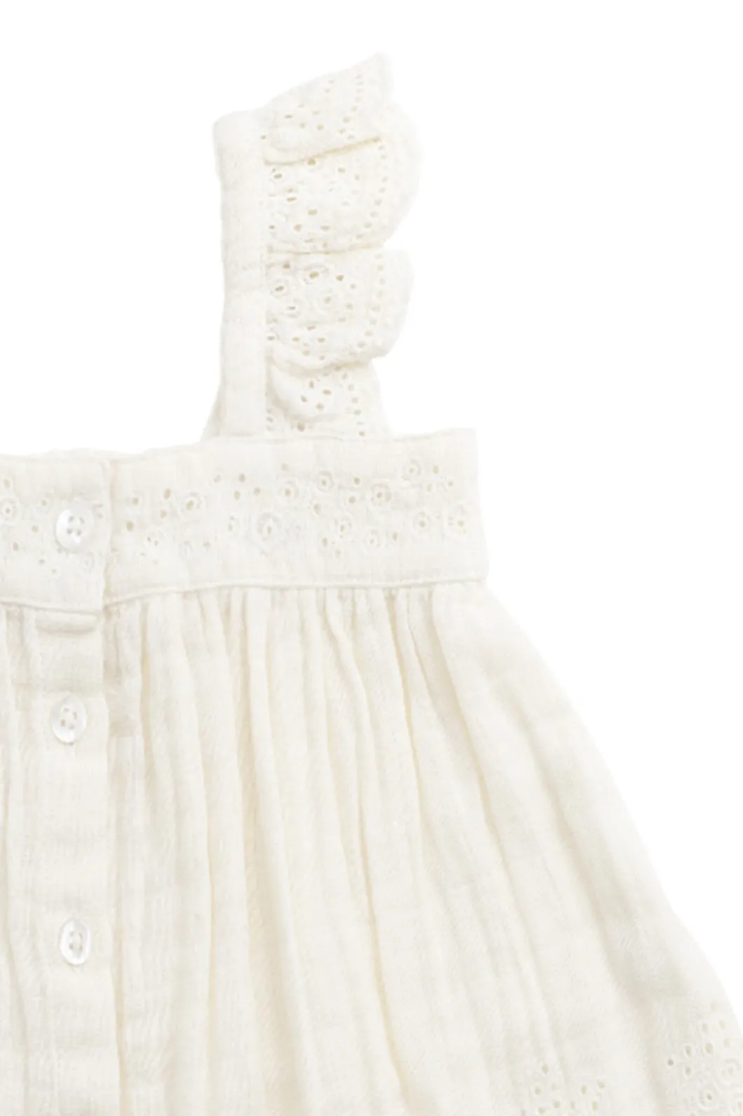 Organic Cotton Muslin Anja Top - Parchment