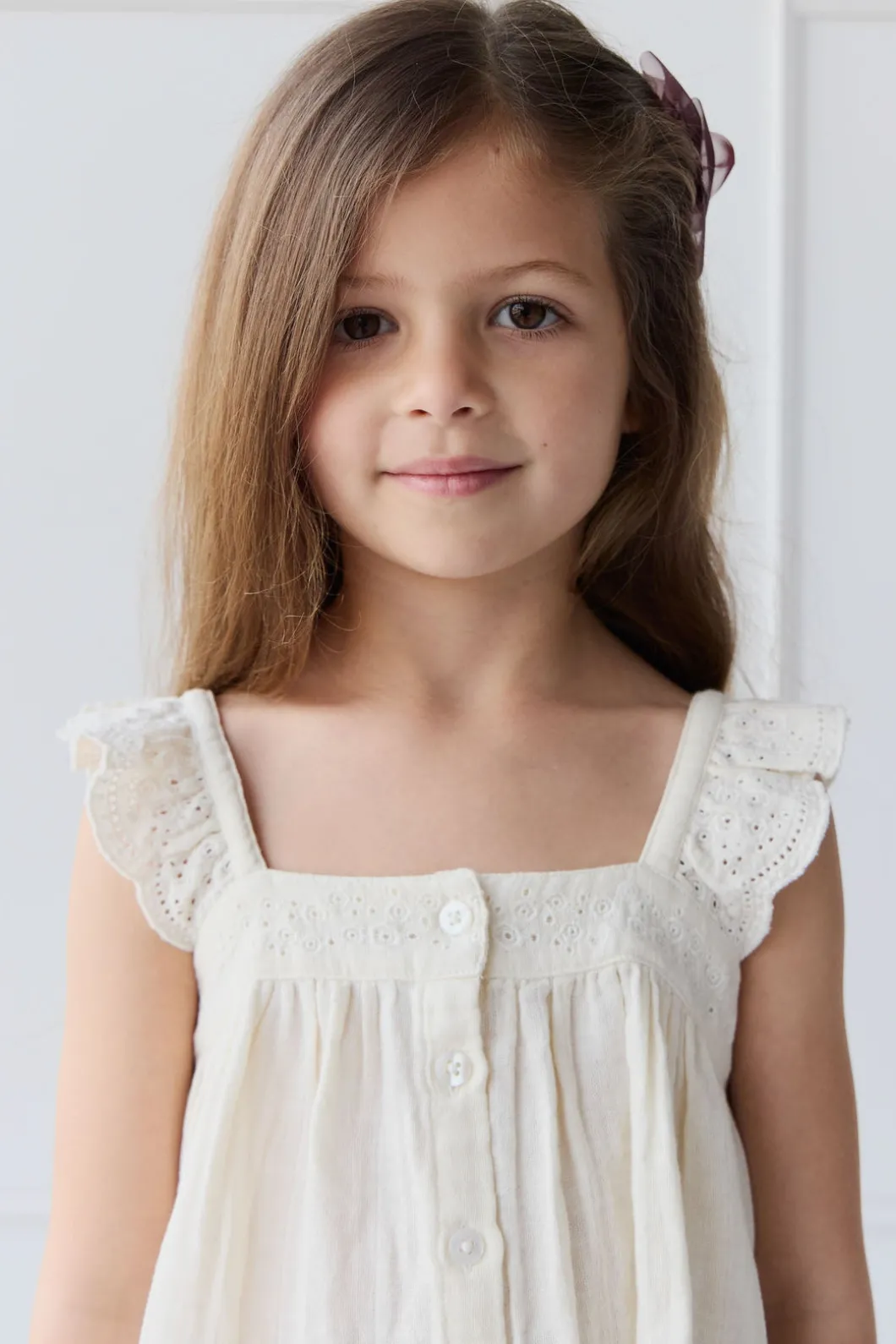 Organic Cotton Muslin Anja Top - Parchment