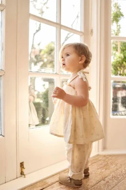 Organic Cotton Muslin Ellie Top - Pauline Chamomile