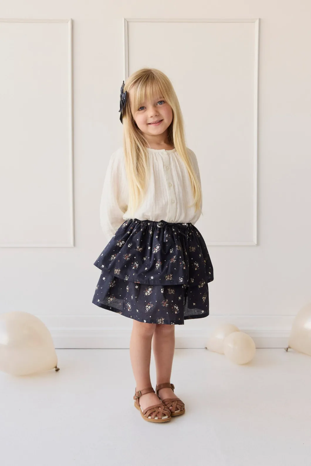 Organic Cotton Muslin Heather Blouse - Parchment
