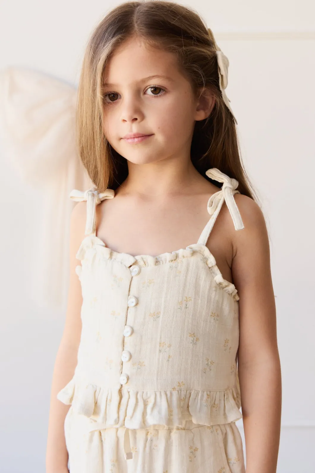 Organic Cotton Muslin Mirabel Top - Pauline Chamomile