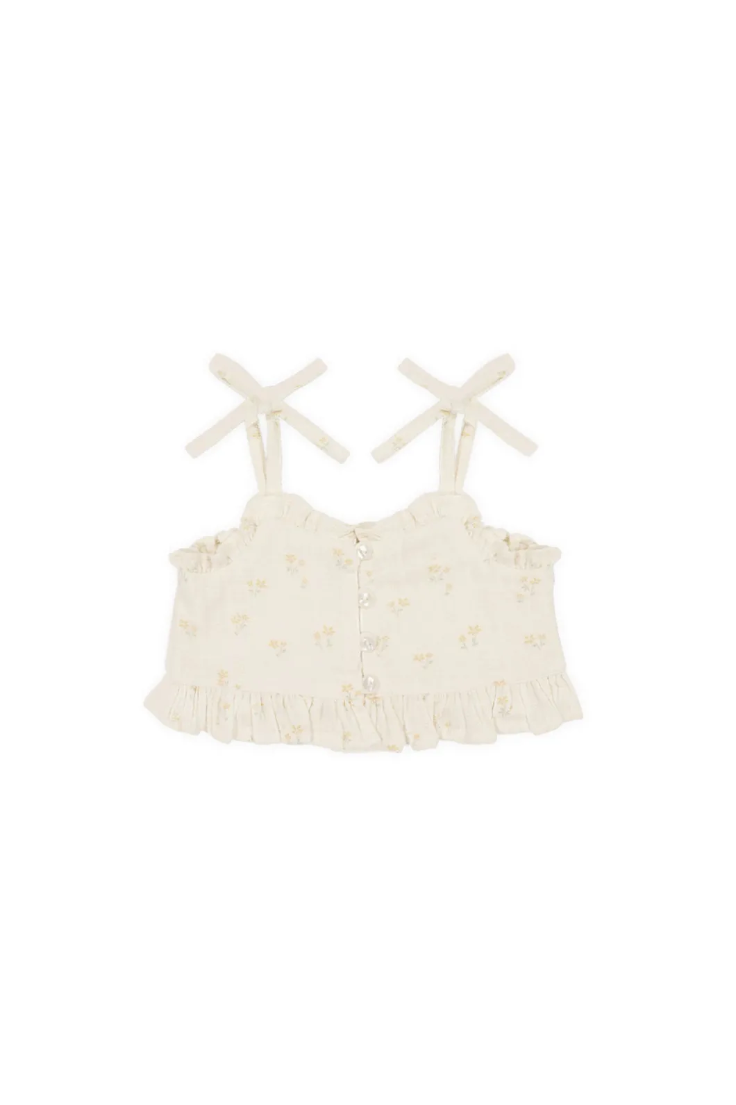 Organic Cotton Muslin Mirabel Top - Pauline Chamomile
