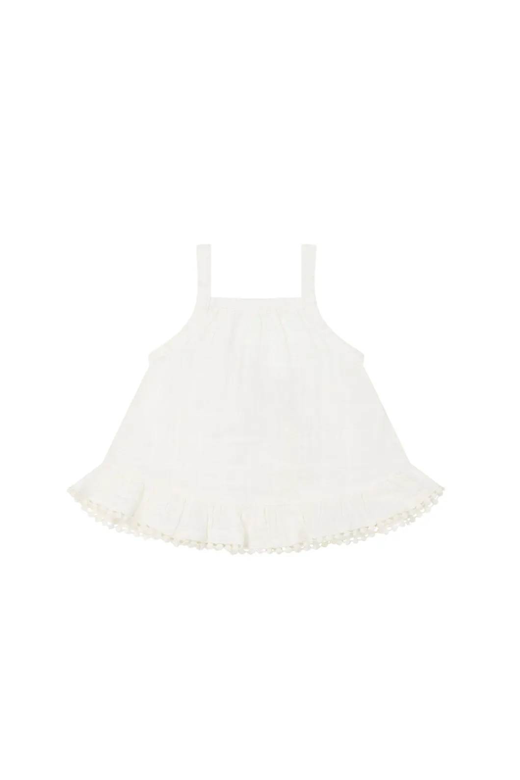 Organic Cotton Muslin Zoe Top - Parchment