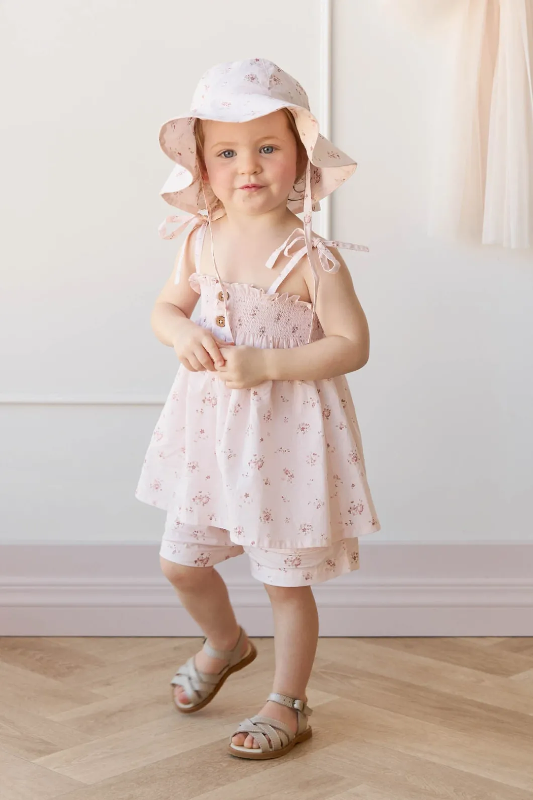 Organic Cotton Noelle Hat - Petite Fleur Soft Peony