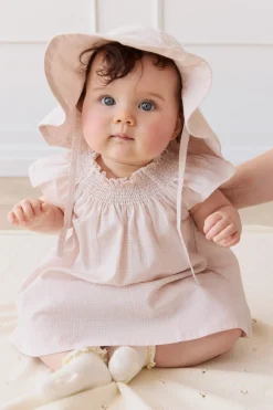 Organic Cotton Noelle Hat - Mini Woven Gingham Violet