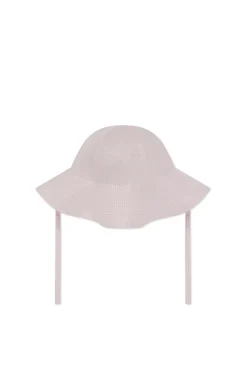 Organic Cotton Noelle Hat - Mini Woven Gingham Violet