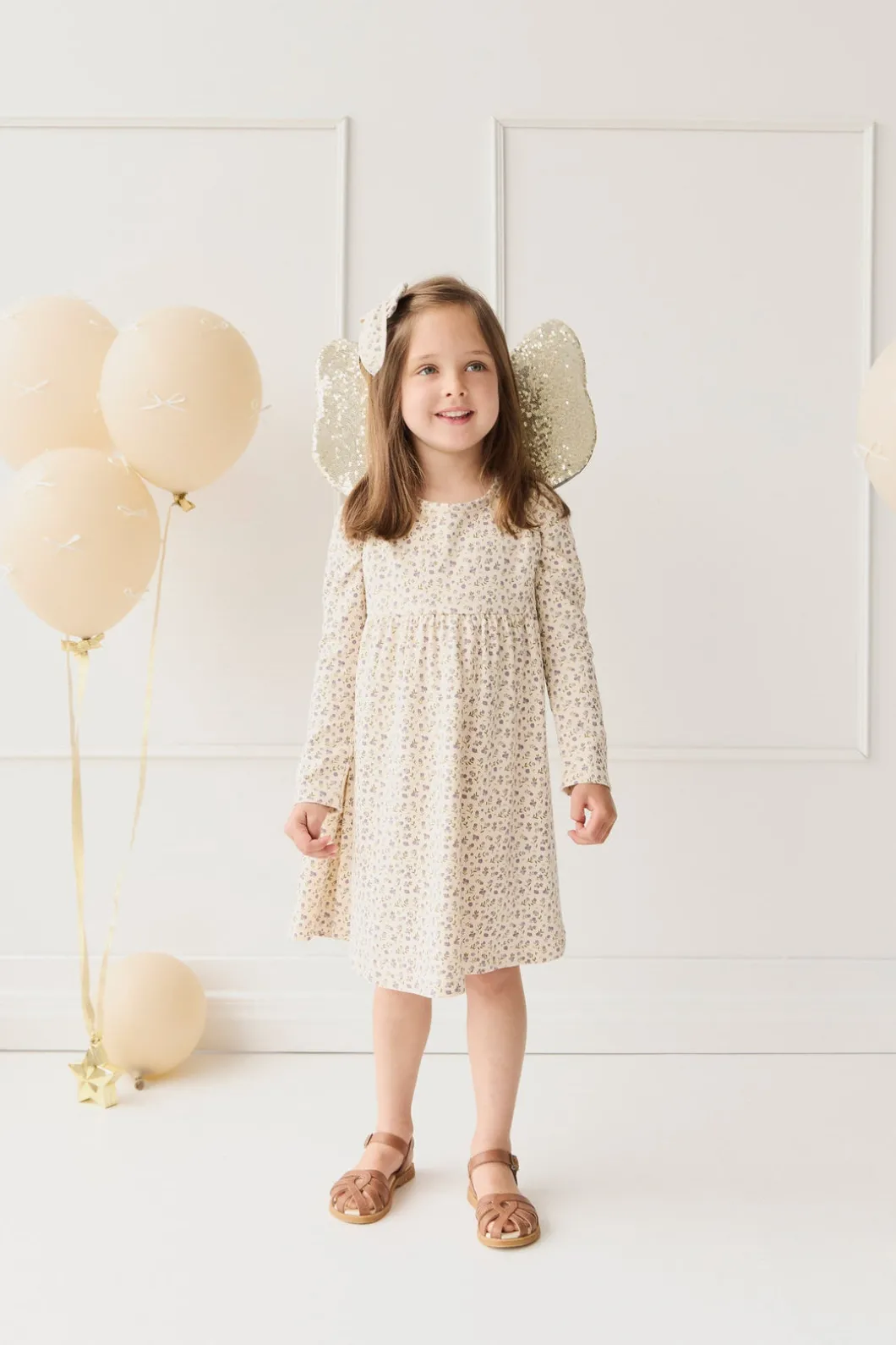 Organic Cotton Pixie Dress - Blueberry Field Raindrops