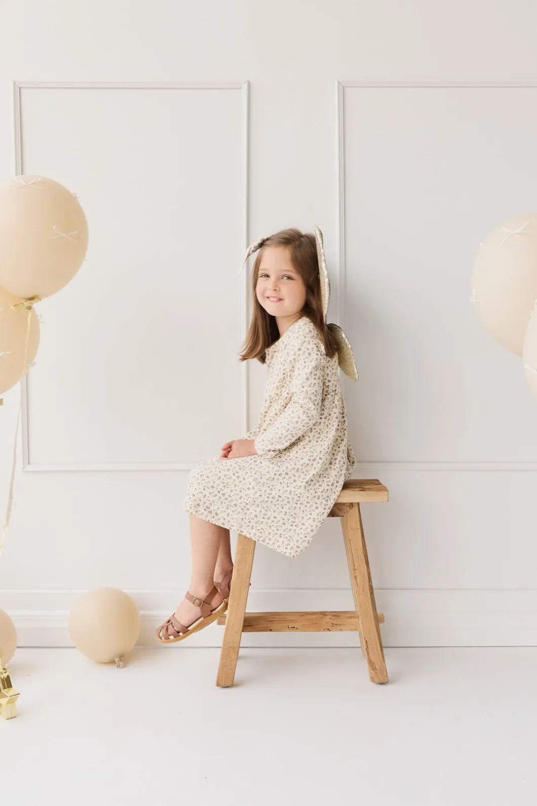 Organic Cotton Pixie Dress - Blueberry Field Raindrops
