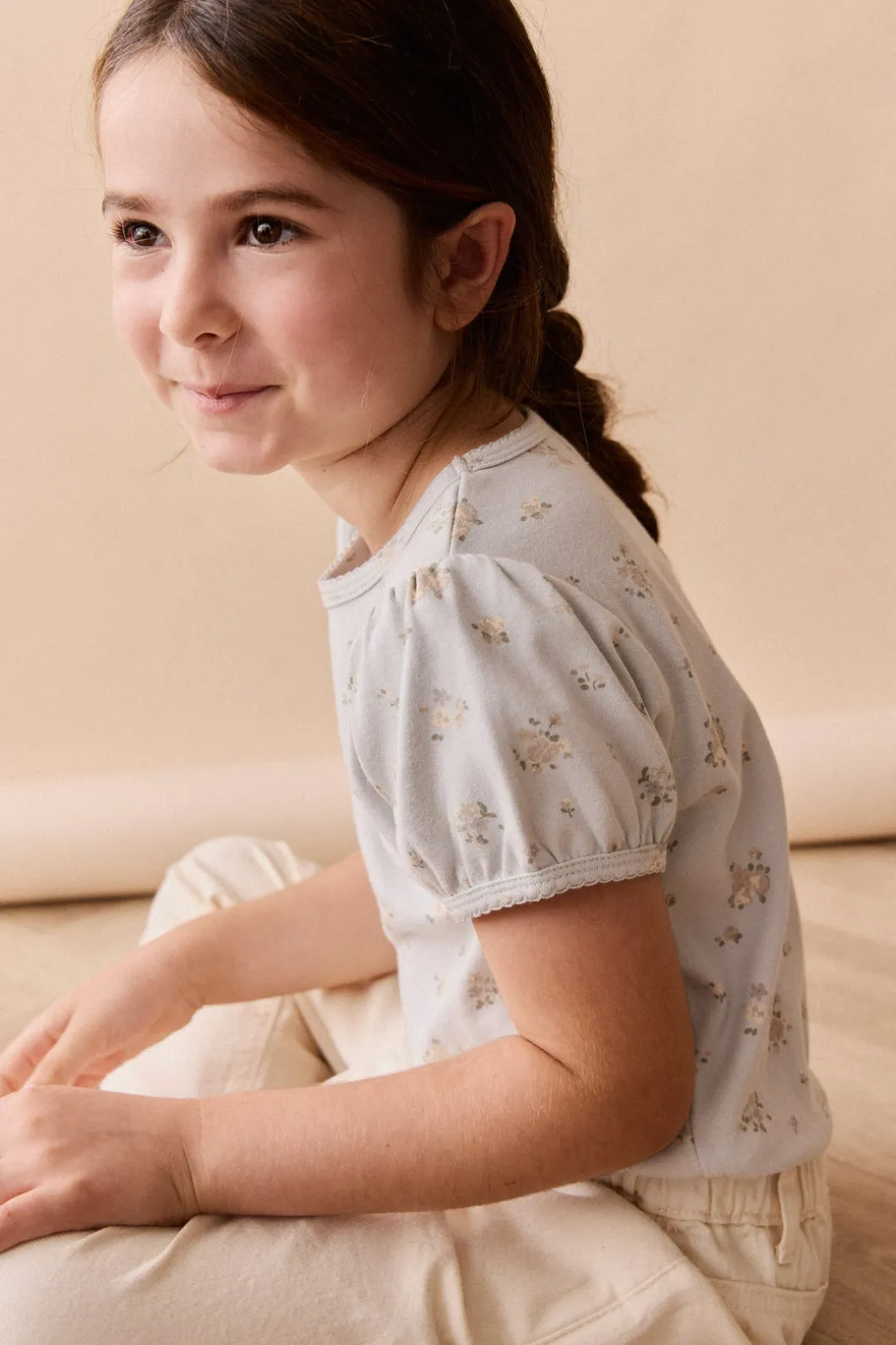 Organic Cotton Prarie Top - Petite Fleur Blue