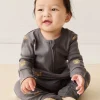 Organic Cotton Reese Zip Onepiece - Bobbie Bears Black Oyster