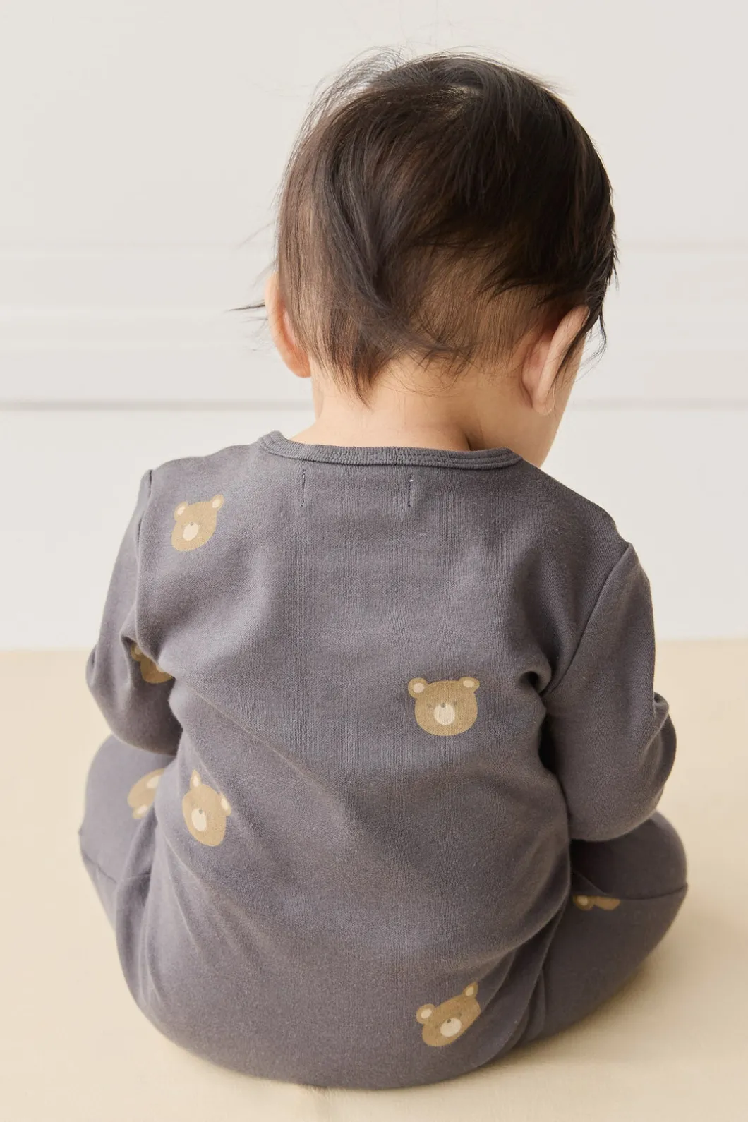Organic Cotton Reese Zip Onepiece - Bobbie Bears Black Oyster