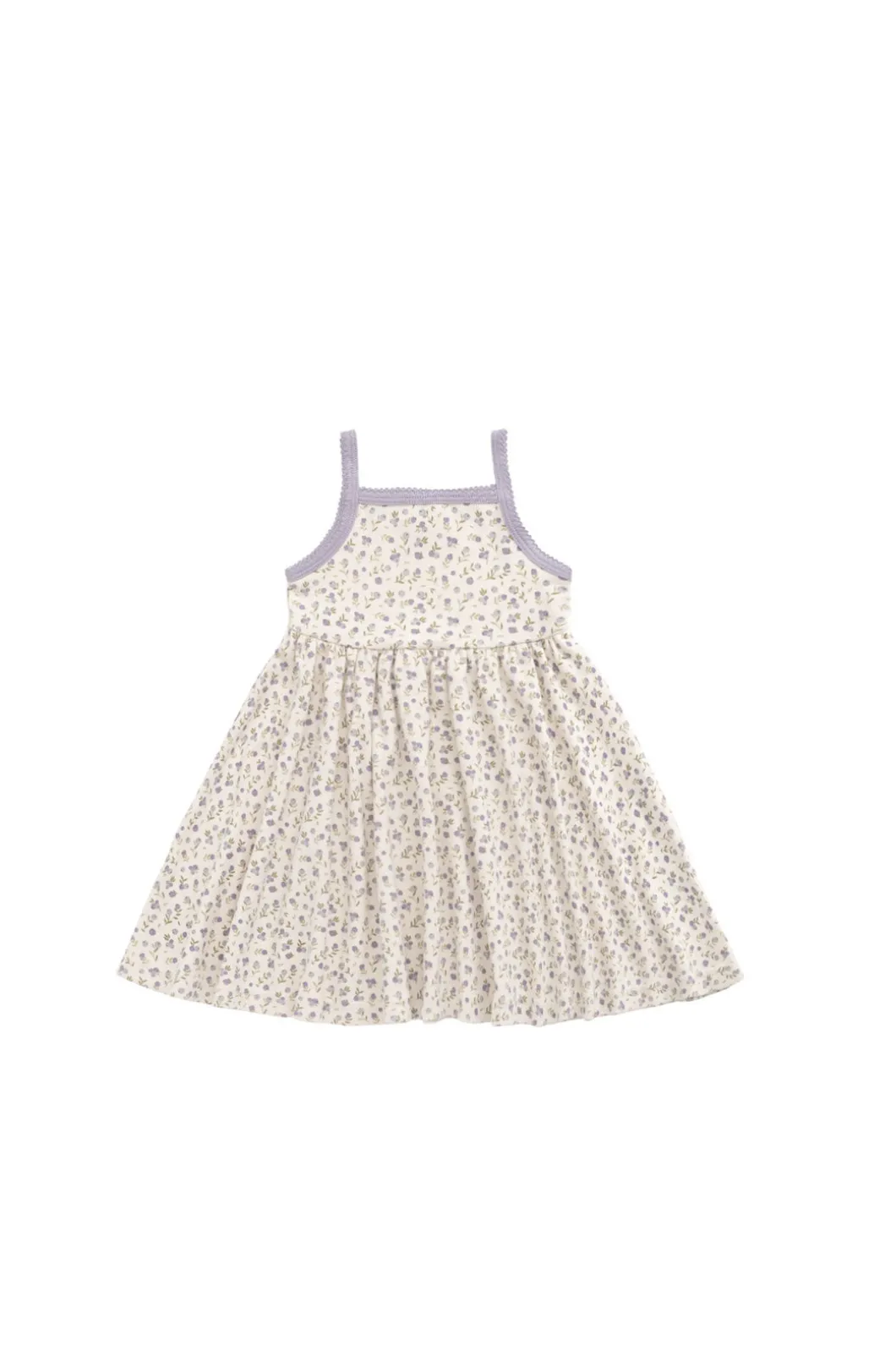 Organic Cotton Samantha Dress - Blueberry Field Raindrops