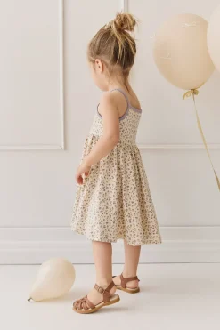Organic Cotton Samantha Dress - Blueberry Field Raindrops