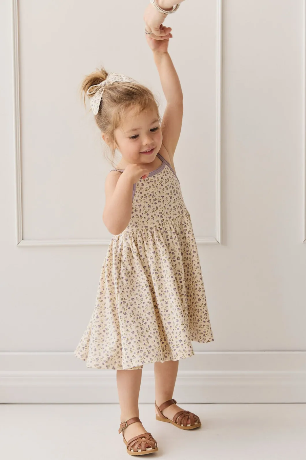 Organic Cotton Samantha Dress - Blueberry Field Raindrops