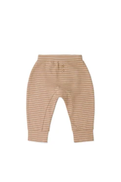 Organic Cotton Shaun Pant - Daily Stripe Pale Terracotta/Buff
