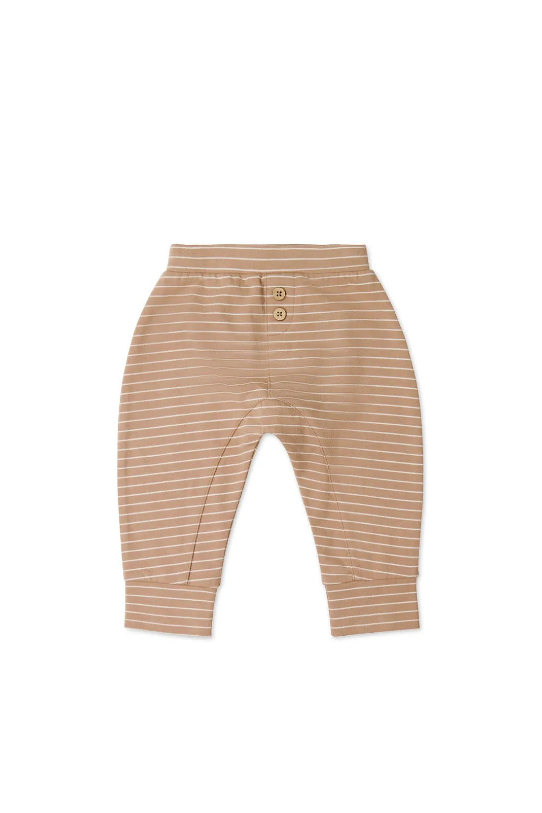 Organic Cotton Shaun Pant - Daily Stripe Pale Terracotta/Buff