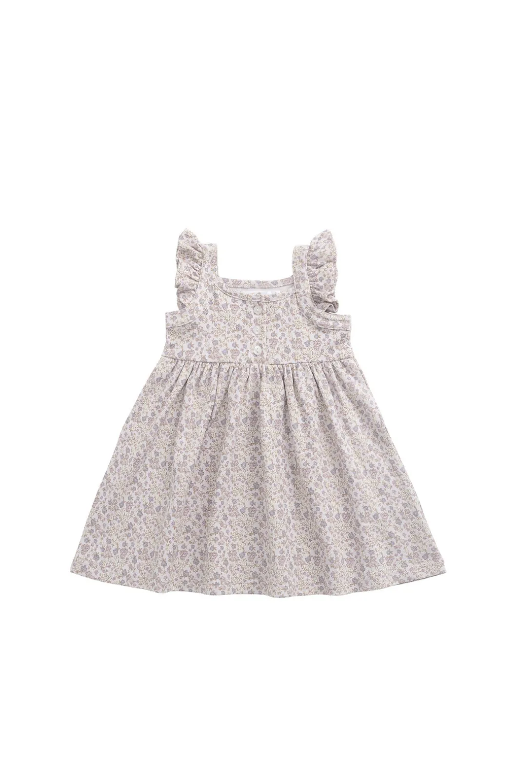 Organic Cotton Sienna Dress - Amber Floral Lilac Ash