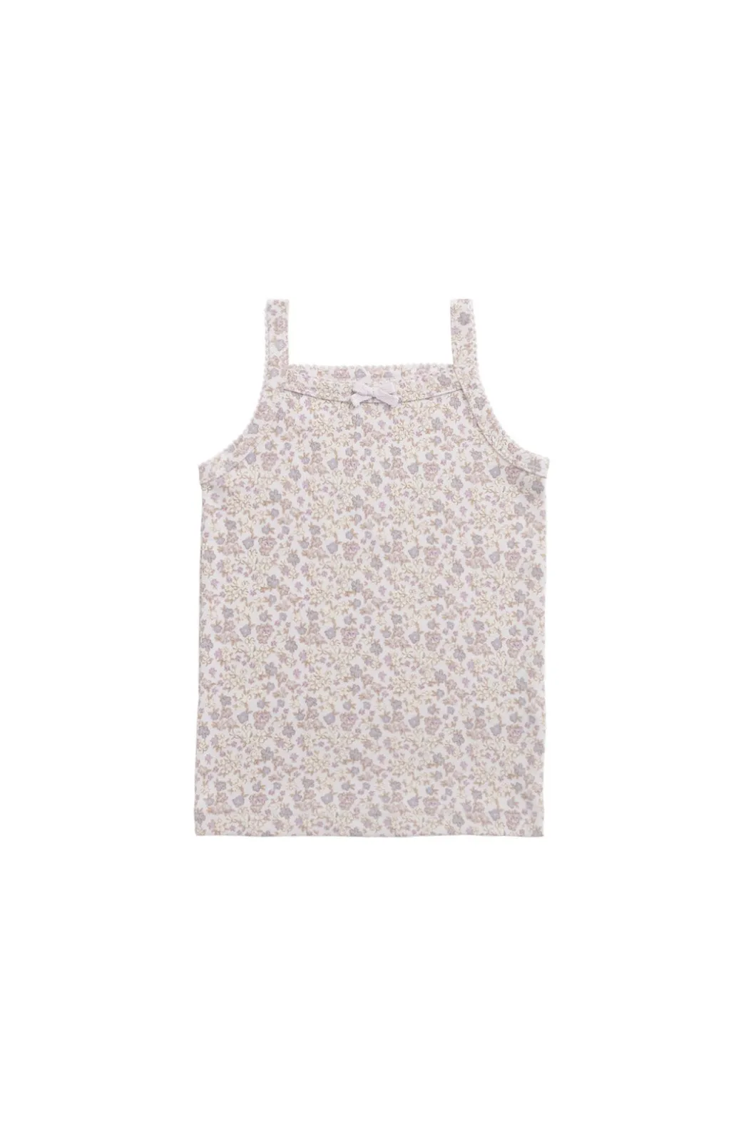 Organic Cotton Singlet - Amber Floral Lilac Ash
