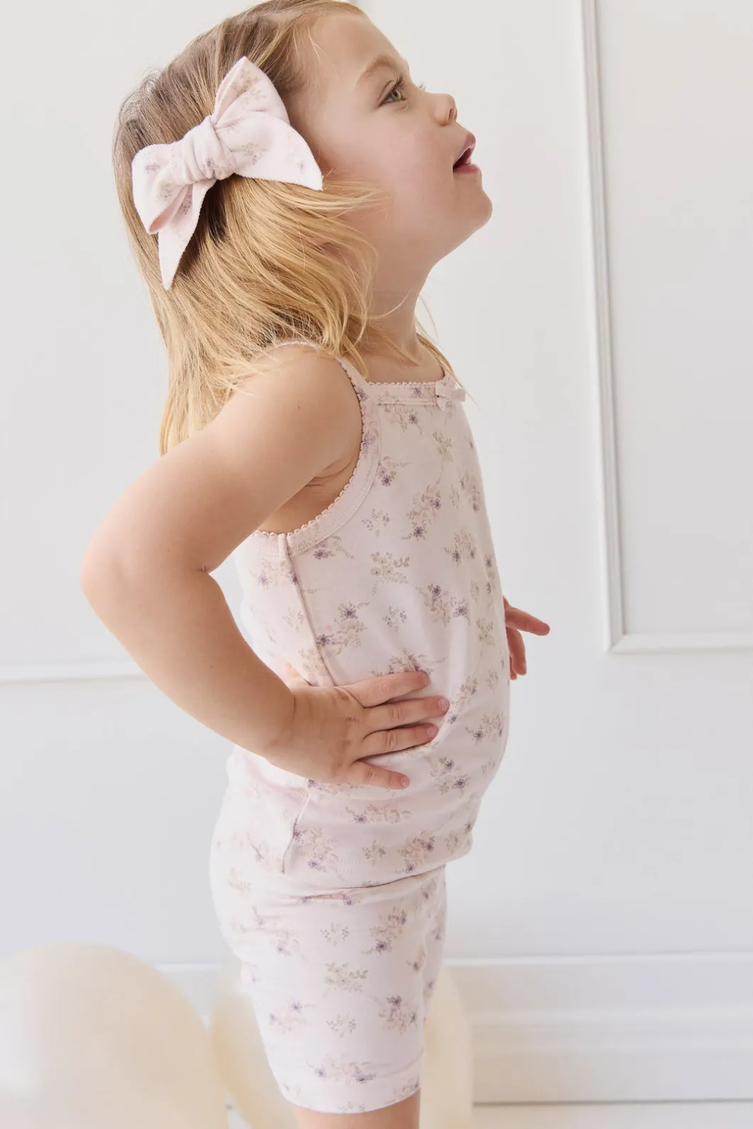 Organic Cotton Singlet - Sweet Pea Floral