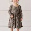 Organic Cotton Tallulah Dress - Mini Gingham Bistre
